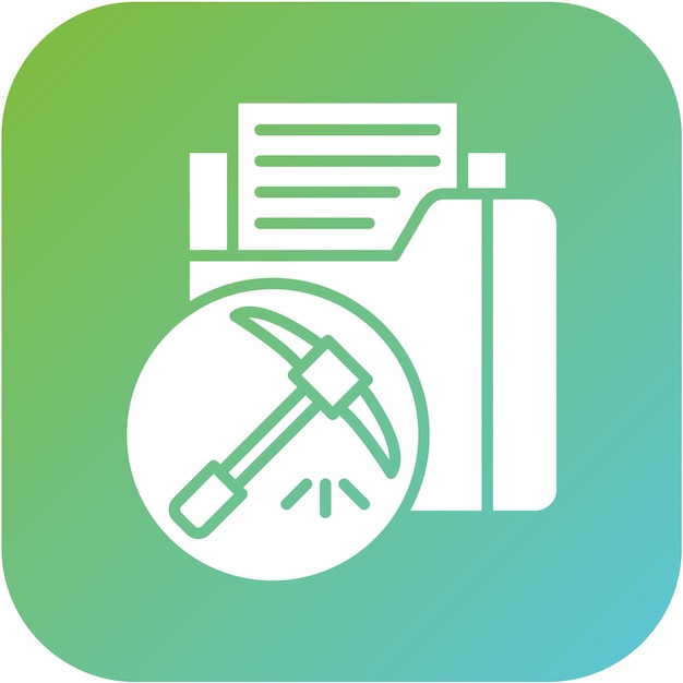 Diseño vectorial Estilo del icono de minería de información