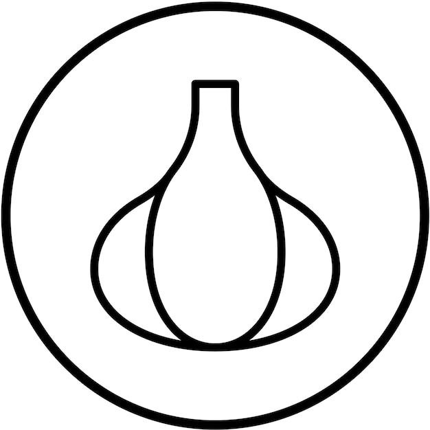 Diseño vectorial de estilo de icono de la mirada de ajo