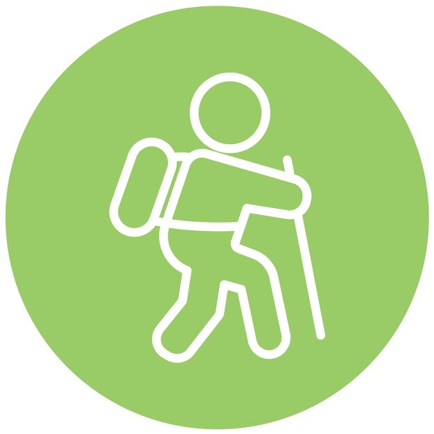 Diseño vectorial de estilo de icono de mochilero
