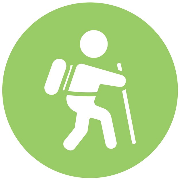 Diseño vectorial de estilo de icono de mochilero