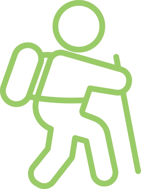 Diseño vectorial de estilo de icono de mochilero