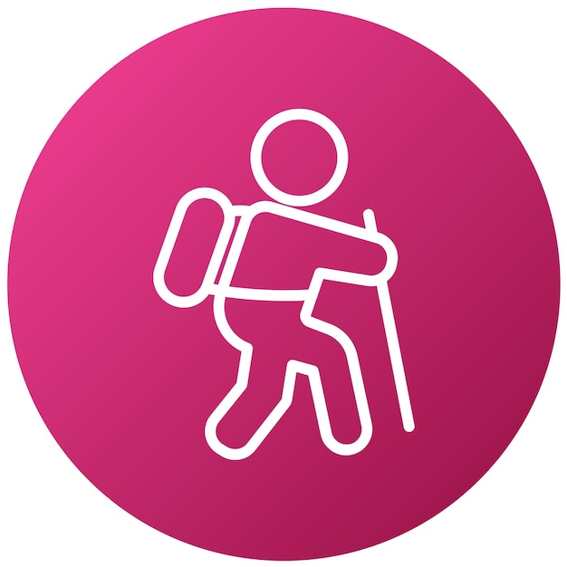 Diseño vectorial de estilo de icono de mochilero
