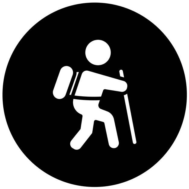 Diseño vectorial de estilo de icono de mochilero