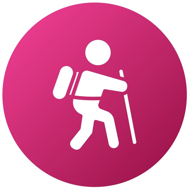 Diseño vectorial de estilo de icono de mochilero