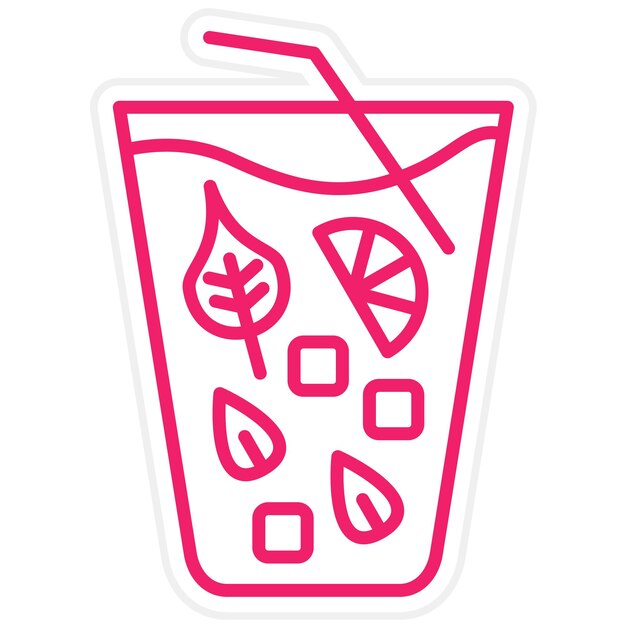 Vector diseño vectorial estilo de icono mojito