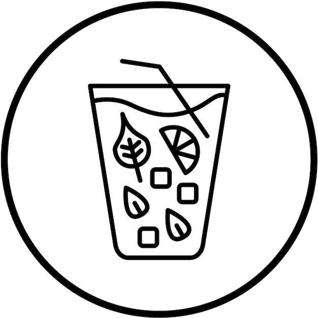 Diseño vectorial estilo de icono mojito