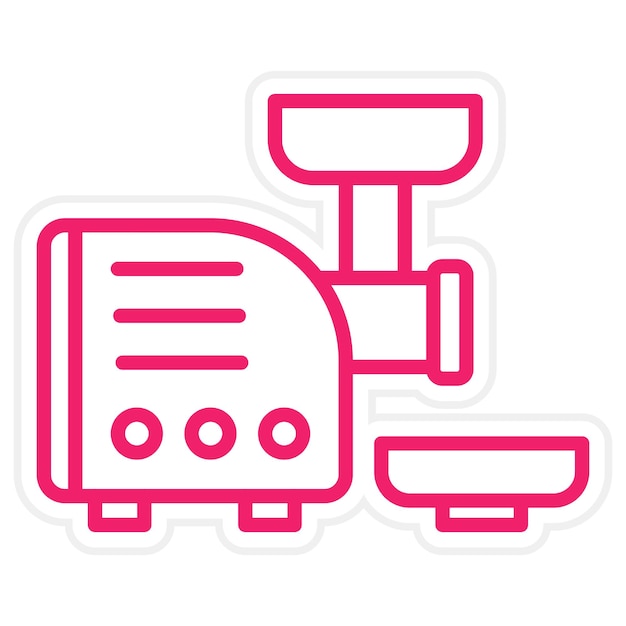 Diseño vectorial del estilo del icono del molinillo de carne