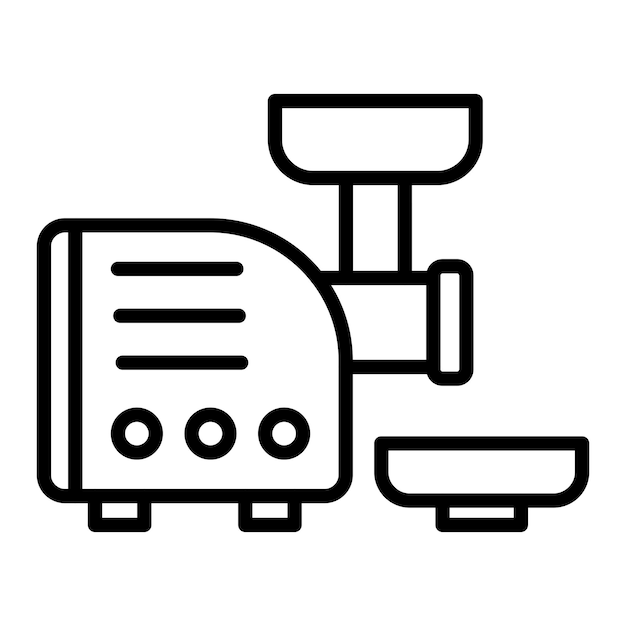 Diseño vectorial del estilo del icono del molinillo de carne