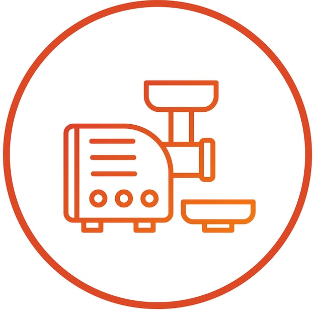 Diseño vectorial del estilo del icono del molinillo de carne
