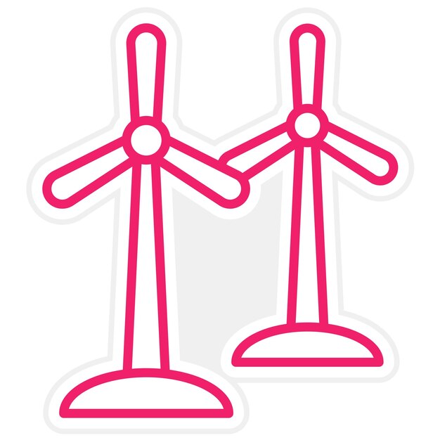 Diseño vectorial Estilo del icono de los molinos de viento