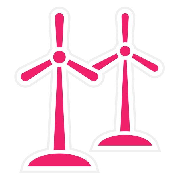 Diseño vectorial Estilo del icono de los molinos de viento