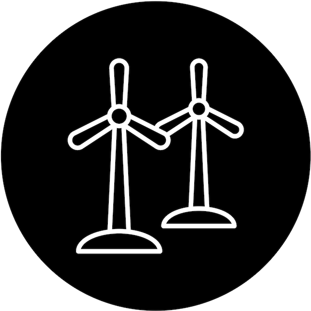 Diseño vectorial Estilo del icono de los molinos de viento
