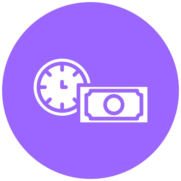Diseño vectorial de estilo de icono de moneda basado en el tiempo