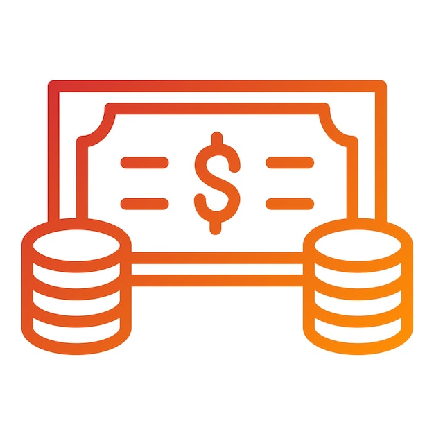 Diseño vectorial Estilo del icono de la moneda de pago