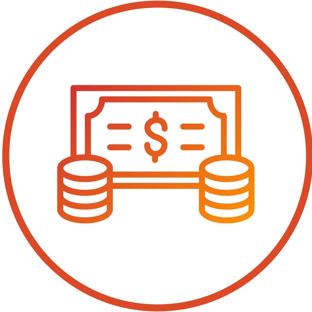 Diseño vectorial Estilo del icono de la moneda de pago