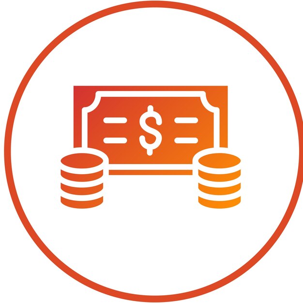 Diseño vectorial Estilo del icono de la moneda de pago