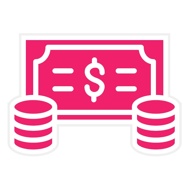 Diseño vectorial Estilo del icono de la moneda de pago