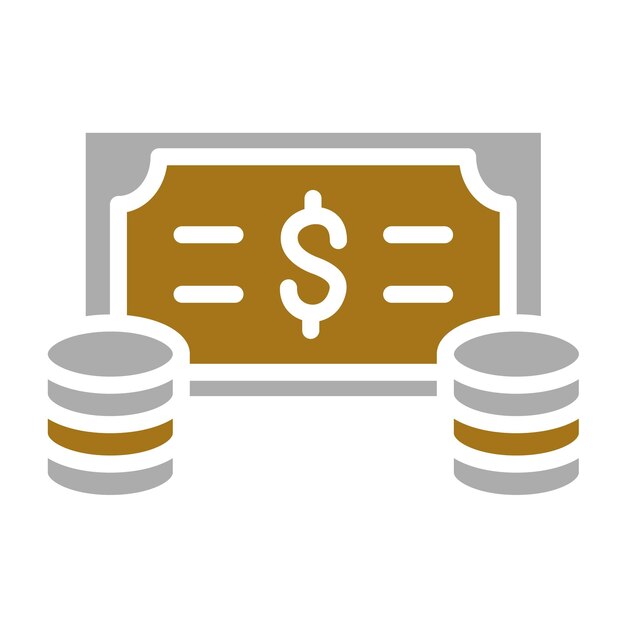 Diseño vectorial Estilo del icono de la moneda de pago