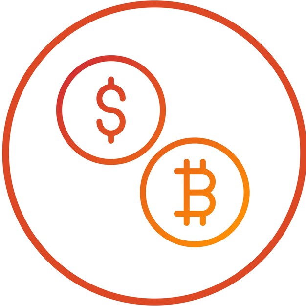 Diseño vectorial del estilo del icono de la moneda virtual
