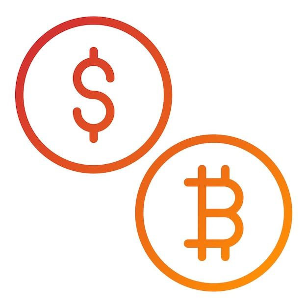 Diseño vectorial del estilo del icono de la moneda virtual