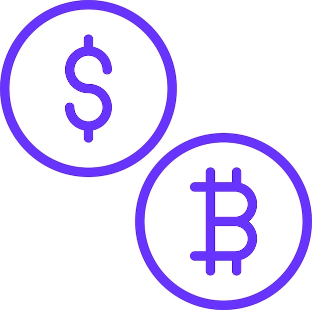 Diseño vectorial del estilo del icono de la moneda virtual