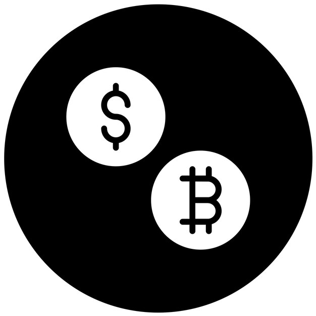 Diseño vectorial del estilo del icono de la moneda virtual