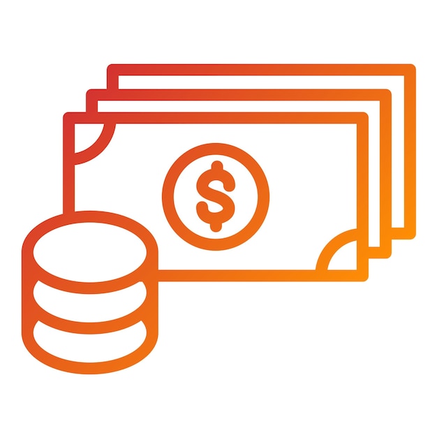 Diseño vectorial Estilo del icono de la moneda