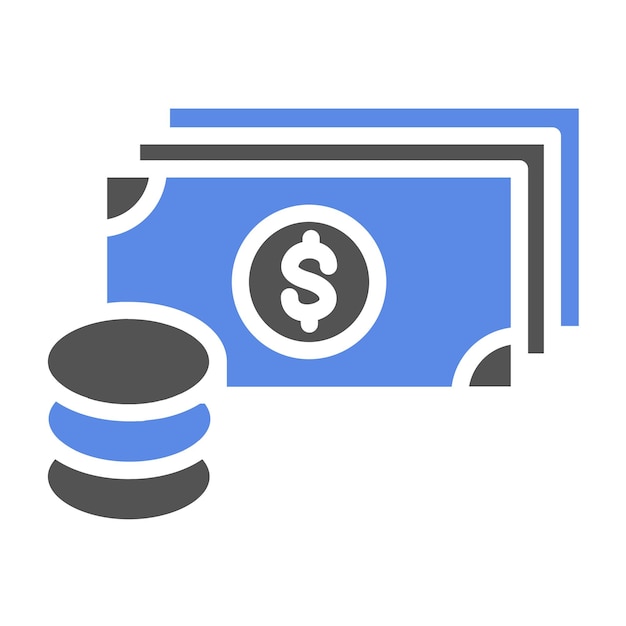 Diseño vectorial Estilo del icono de la moneda