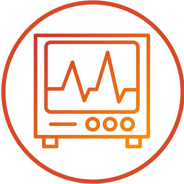 Diseño vectorial Estilo del icono del monitor de ECG