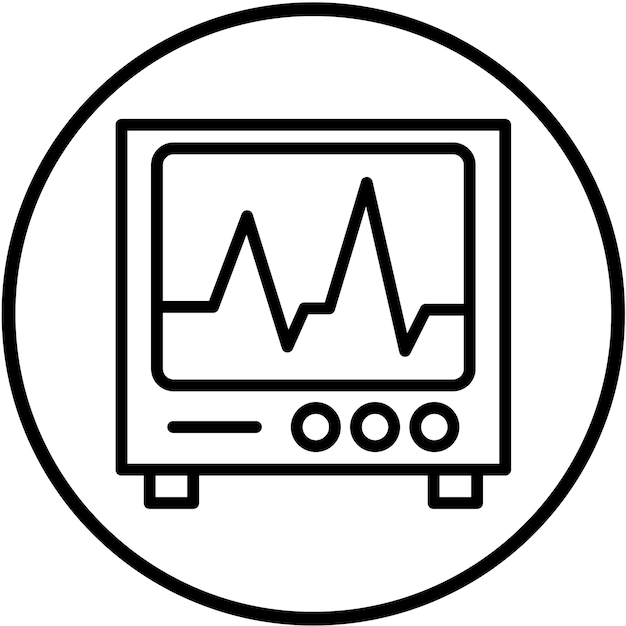 Diseño vectorial Estilo del icono del monitor de ECG