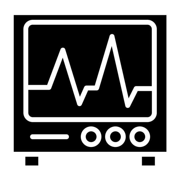 Diseño vectorial Estilo del icono del monitor de ECG