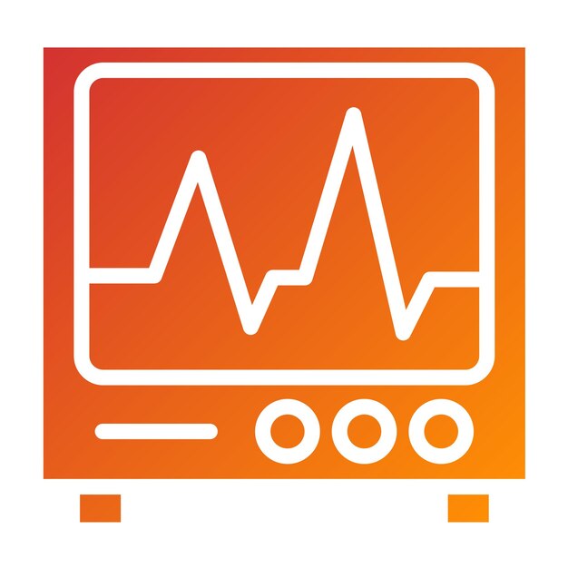 Diseño vectorial Estilo del icono del monitor de ECG