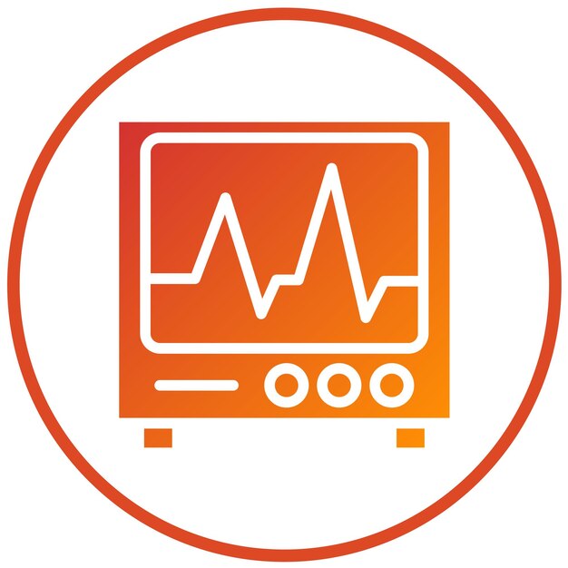 Diseño vectorial Estilo del icono del monitor de ECG
