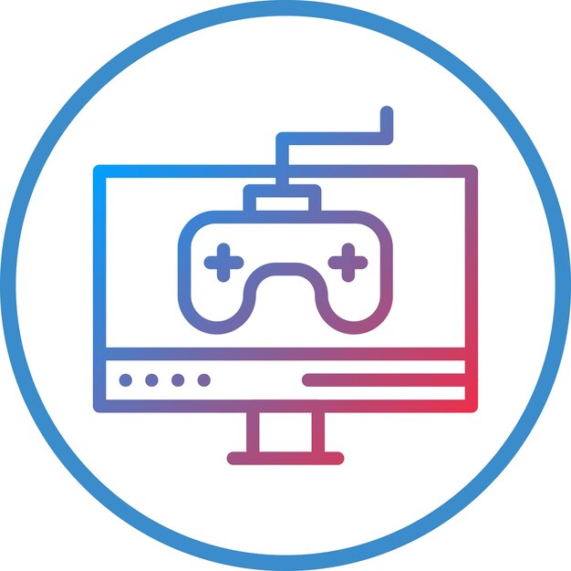 Diseño vectorial Estilo del icono del monitor de juego