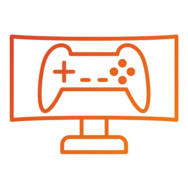 Diseño vectorial Estilo del icono del monitor de juego