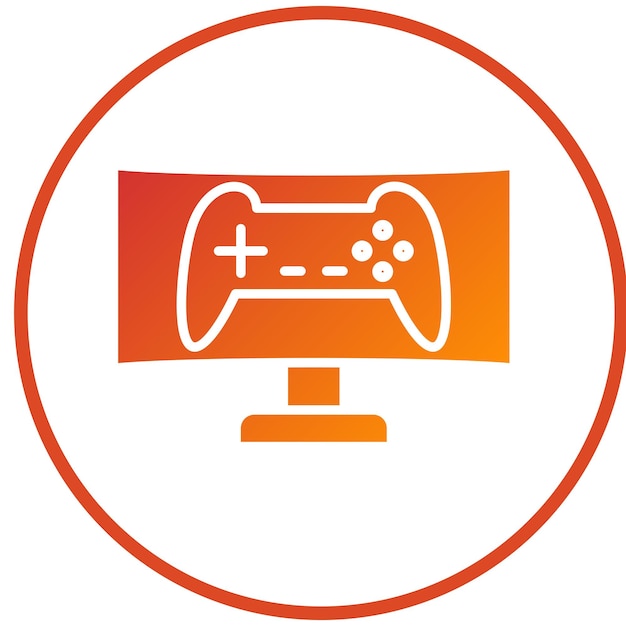 Diseño vectorial Estilo del icono del monitor de juego