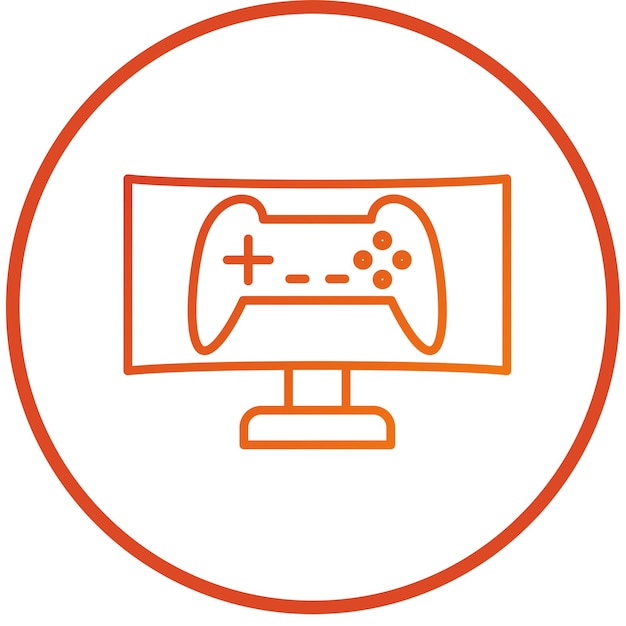 Diseño vectorial Estilo del icono del monitor de juego