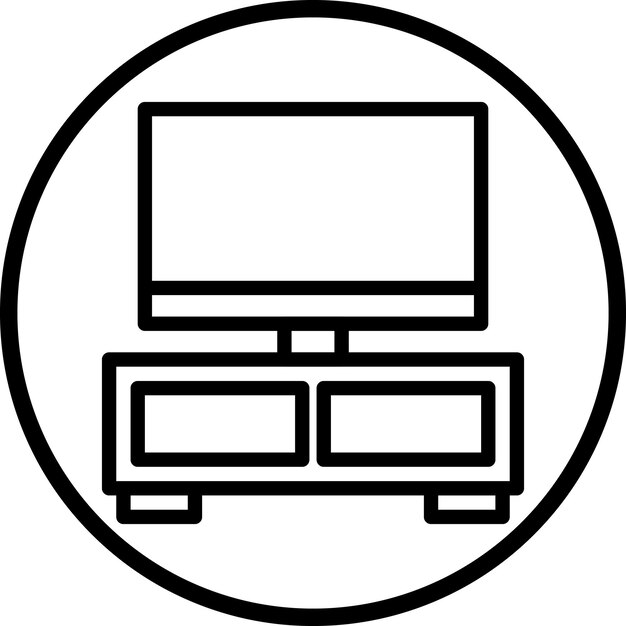Diseño vectorial del estilo del icono del monitor de TV