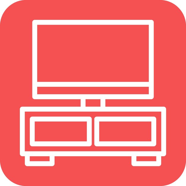 Diseño vectorial del estilo del icono del monitor de TV