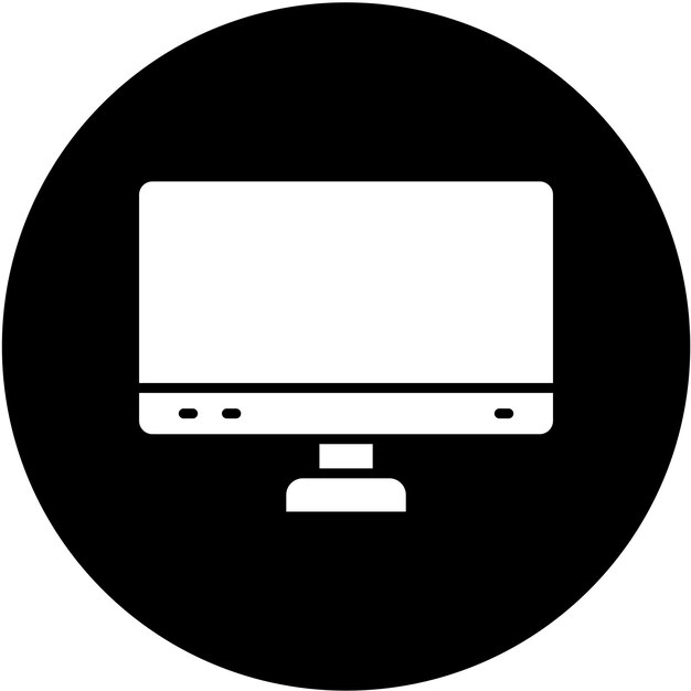 Diseño vectorial del estilo del icono del monitor de TV