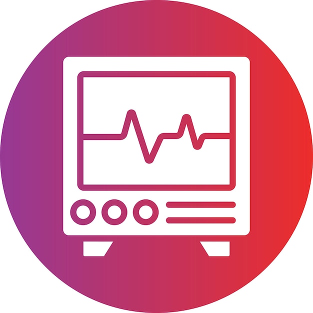 Diseño vectorial Estilo del icono de monitoreo cardíaco