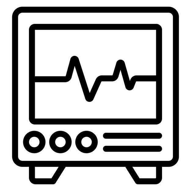 Diseño vectorial Estilo del icono de monitoreo cardíaco