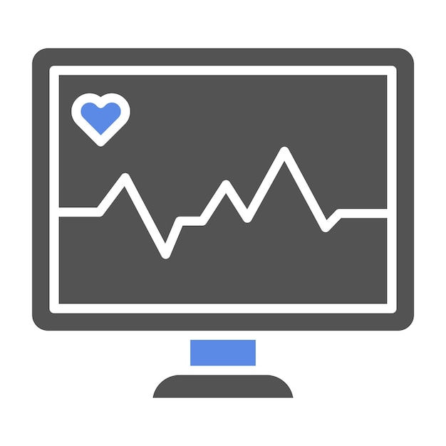 Diseño vectorial Estilo del icono de monitoreo cardíaco