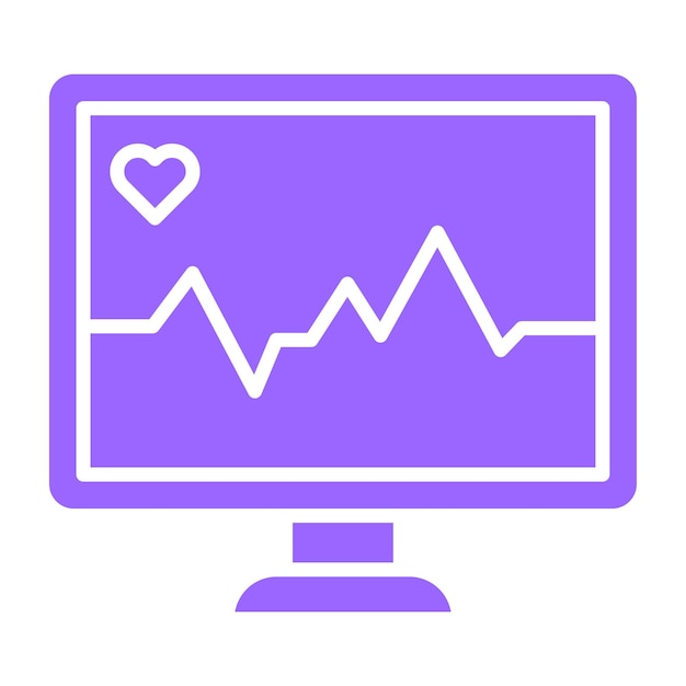 Diseño vectorial Estilo del icono de monitoreo cardíaco
