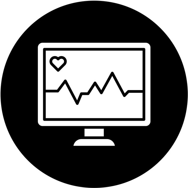 Diseño vectorial Estilo del icono de monitoreo cardíaco