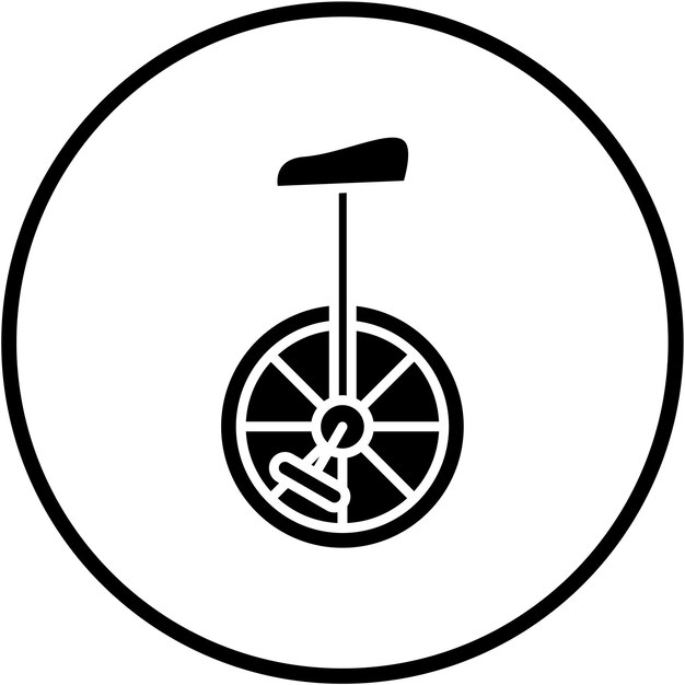 Diseño vectorial Estilo del icono del monociclo
