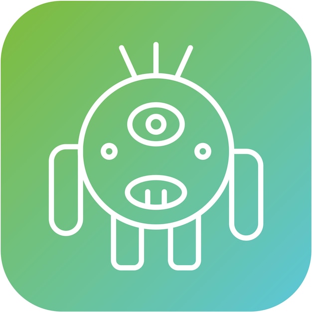 Diseño vectorial Estilo de icono de monstruo lindo