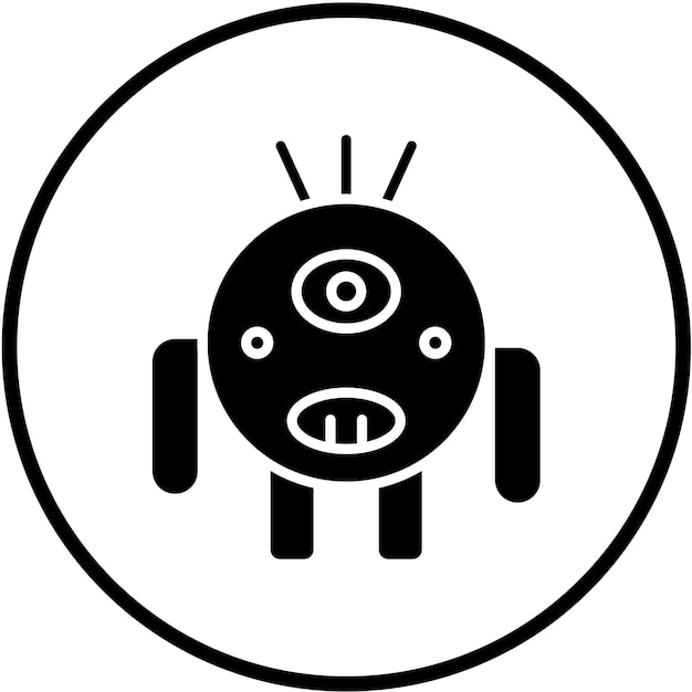 Diseño vectorial Estilo de icono de monstruo lindo