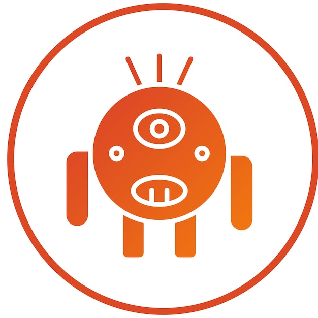Diseño vectorial Estilo de icono de monstruo lindo