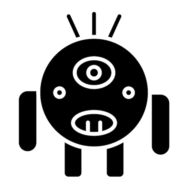 Diseño vectorial Estilo de icono de monstruo lindo